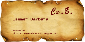 Csemer Barbara névjegykártya