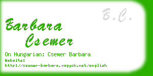 barbara csemer business card